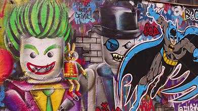 Urban Street Graffiti in Beco de Batman, Vila Madalena Neighborhood, Sao Paulo