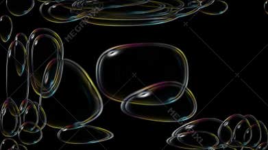 Colorful soap bubbles abstract shapes