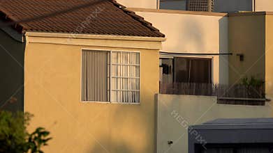 Apartment Building Unit Exterior During Early Evening