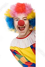 Clown laughing