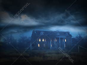 Halloween Haunted House Mansion Background