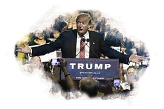 American President Donald Trump gives speech to voters