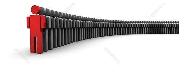 Icon People Line - One Red at the Front