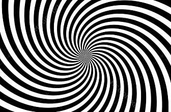 A black and white spiral optical illusion background . Monochrome concept