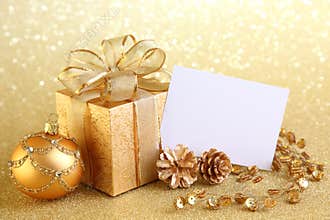 Christmas gift box with christmas balls
