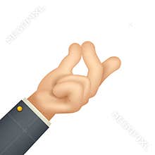 Finger snap hand gesture attract attention 3d cartoon design isolated vector illustration
