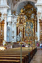 Interior of Baroque Marienmuenster Church, Diessen, Ammersee, Bavaria, Germany