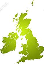 Uk map green