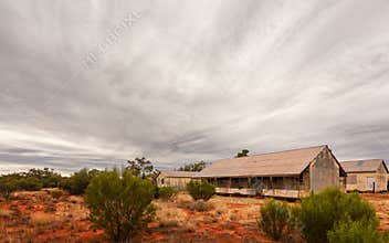 Abandoned farm buildings in an Australian national park that used to be a sheep station
