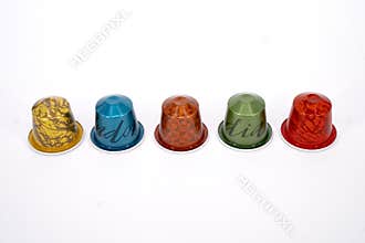 Nespresso Capsules on white Background