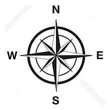 Compass silhouette in black