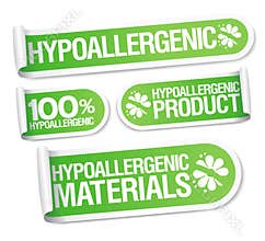 Hypoallergenic products stickers.