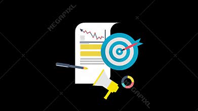 digital Marketing concept animation loop motion graphics video transparent background with alpha channel