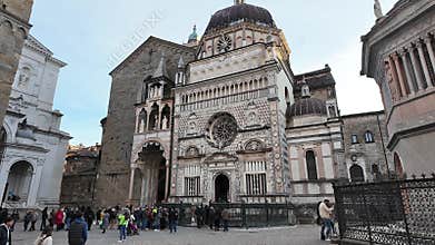 Bergamo, Italy. The old town. The Basilica of Santa Maria Maggiore and the Colleoni Chapel