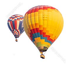Two Hot Air Balloons Isolated on a White Background