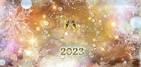 Merry Christmas and happy new year 2023 greeting card