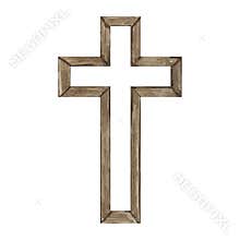 Watercolor cross, Easter religious symbol