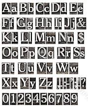 Alphabet from metal letters