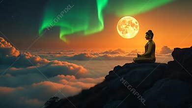 Meditating Buddha Sunrise Timelapse