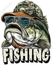 Fishing logo design isolated on white background. Ai Generative
