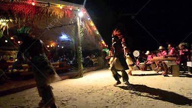 Polynesian Pacific Island Tahitian male dancers