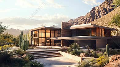 Modern desert home embracing the rugged mountain landscape