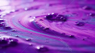 Mesmerizing Macro View of Viscous Purple Liquid Flowing and Rippling with Ethereal Light Effects