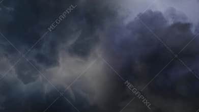 cumulonimbus clouds in the dark sky and lightning