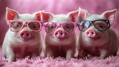 Charming pigs in glasses!