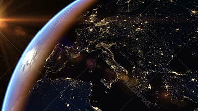 Europe and Africa at night
