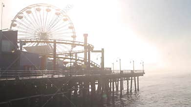 Fog at the Santa Monica Pier, End Of Route 66, Los Angeles (Cities)