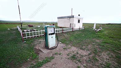 bizarre gas station pump, mongolia