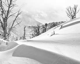 Snow drifts above Stewart's Draw