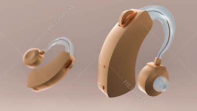 A pair of behind the ear hearing aids