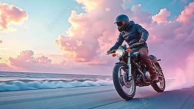 ACCELERATION, Subject RIGHT, Airy pastel, Copy space LEFT, Generative AI