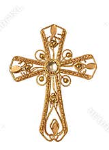 Jeweled gold cross