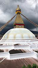 Boudha Stupa in August in Kathmandu, Nepal.