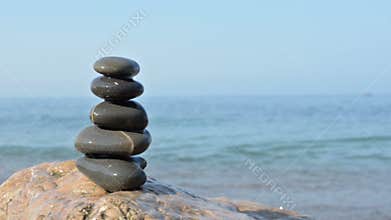 Zen stones on a beach