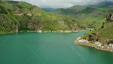 Lake Gizhgit in the Caucasus Mountains