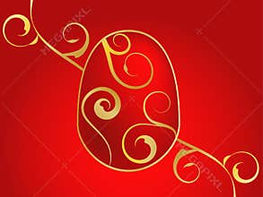 Gold and red Easter egg