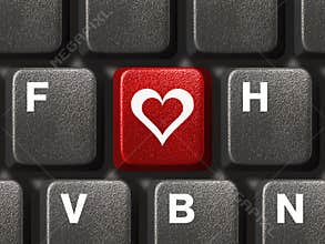 PC keyboard with love key