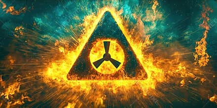 Yellow triangle with a red cross on it