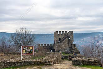 VELIKO TARNOVO, BULGARIA - MARCH 15, 2022: Baldwin Tower at southeastern corner of Tsarevets Fortress