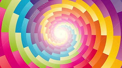 Colorful circular spiral rotating background