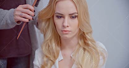 Blond Woman In Hairdresser