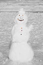 Frozen Treasure: Penny-Eyed Snowman on Lake Geneva
