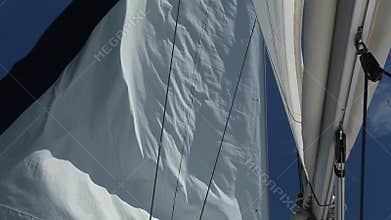 Sailing race. Yachting. Luxury boat traveling on Mediterranean Sea. (HD)