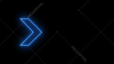 Glowing neon light animated traffic directional arrows sign. right arrow for road direction. Flashing direction indicators-4k