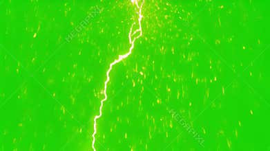 Electricity on green background with crack