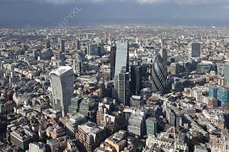London city skyline view from above